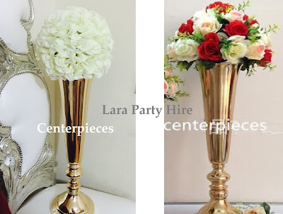 Lara Party Hire Gold Table Flower Vase Centerpieces