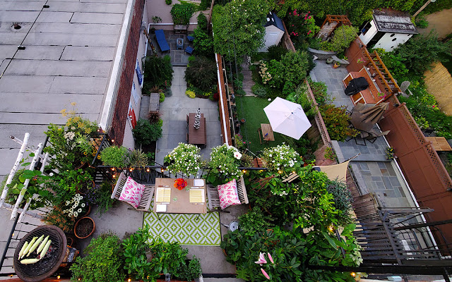terrace garden in summer by marie viljoen