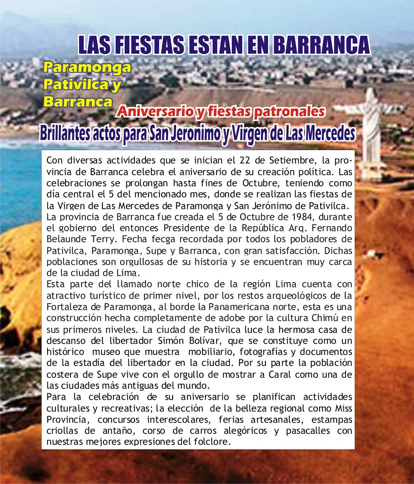 RADIO TAURO PERU Fiestas populares en Barranca