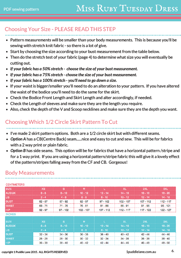 1 Puddle Lane Introducing MiSS RUBY TUESDAY DRESS PDF pattern!