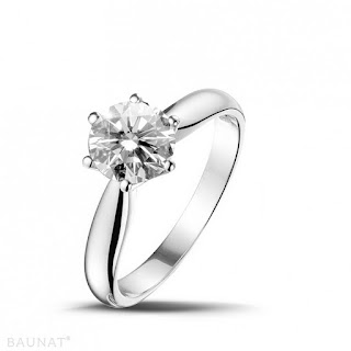 solitaire diamond ring in white gold