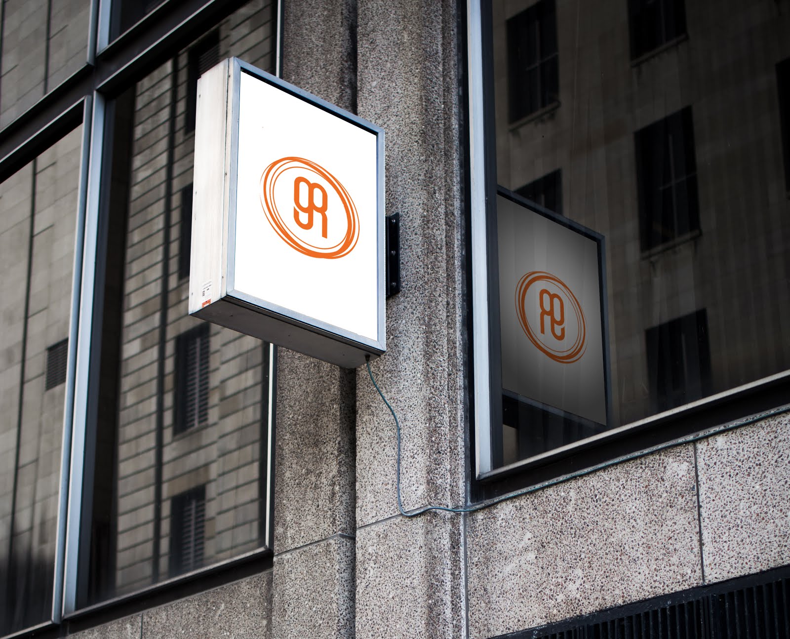 Hanging Wall Sign Mock Up With Glass Reflection Graphicradial Freebie Wesbite