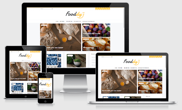 Fooddy Responsive Food Blogger Template Free Download