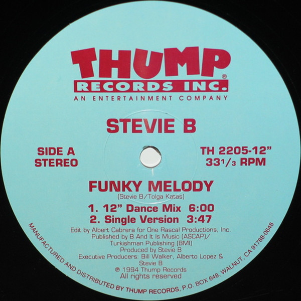 jenailsondeejay: Stevie B – Funky Melody Vinyl12 Mix