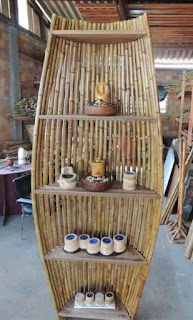 membuat rak dari bambu