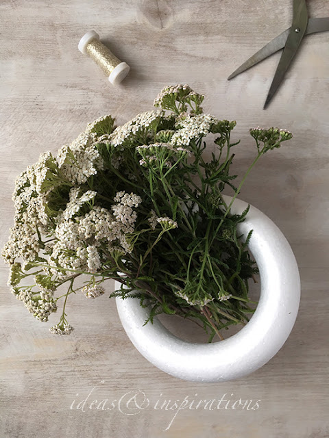 DIY Kräuterkranz aus Schafgarbe selber binden *  herbal wreath