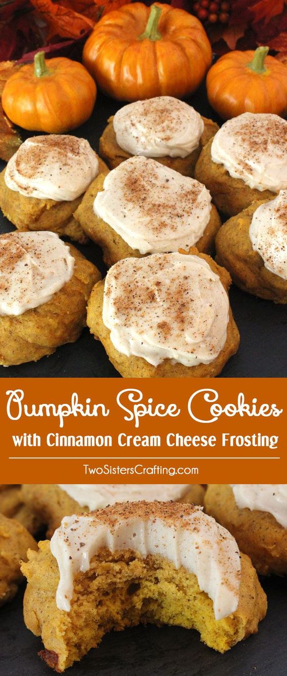 PUMPKIN SPICE COOKIES WITH CINNAMON CREAM CHEESE FROSTING #pumpkin #pumpkinspice #cookies #cookiesrecipes #cinnamon #ciinamoncream #cheese PUMPKIN SPICE COOKIES WITH CINNAMON CREAM CHEESE FROSTING #pumpkin #pumpkinspice #cookies #cookiesrecipes #cinnamon #ciinamoncream #cheese