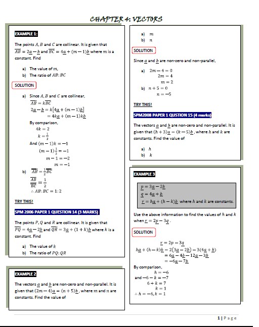 Add Math Form 5 Chapter 4 PUSAT TUISYEN NUR JAYA (PTNJ): Addmaths Form 5 Chapter 4: Vector