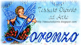 pittura su stoffa con pennarelli indelebili nome Lorenzo e angelo