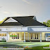 2668 sq-ft single floor bungalow sloping roof style