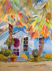 cottage beach watercolor paintings painting kay smith tropical cottages seaside florida oil watercolour sea houses artist kaysmithbrushworks