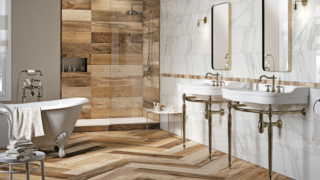Best wood look tile bathroom