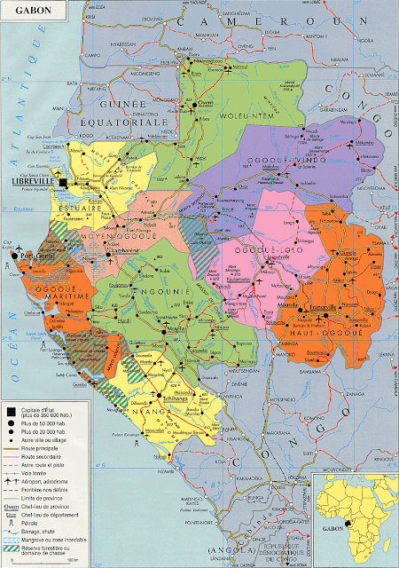 Mapa político de Gabão