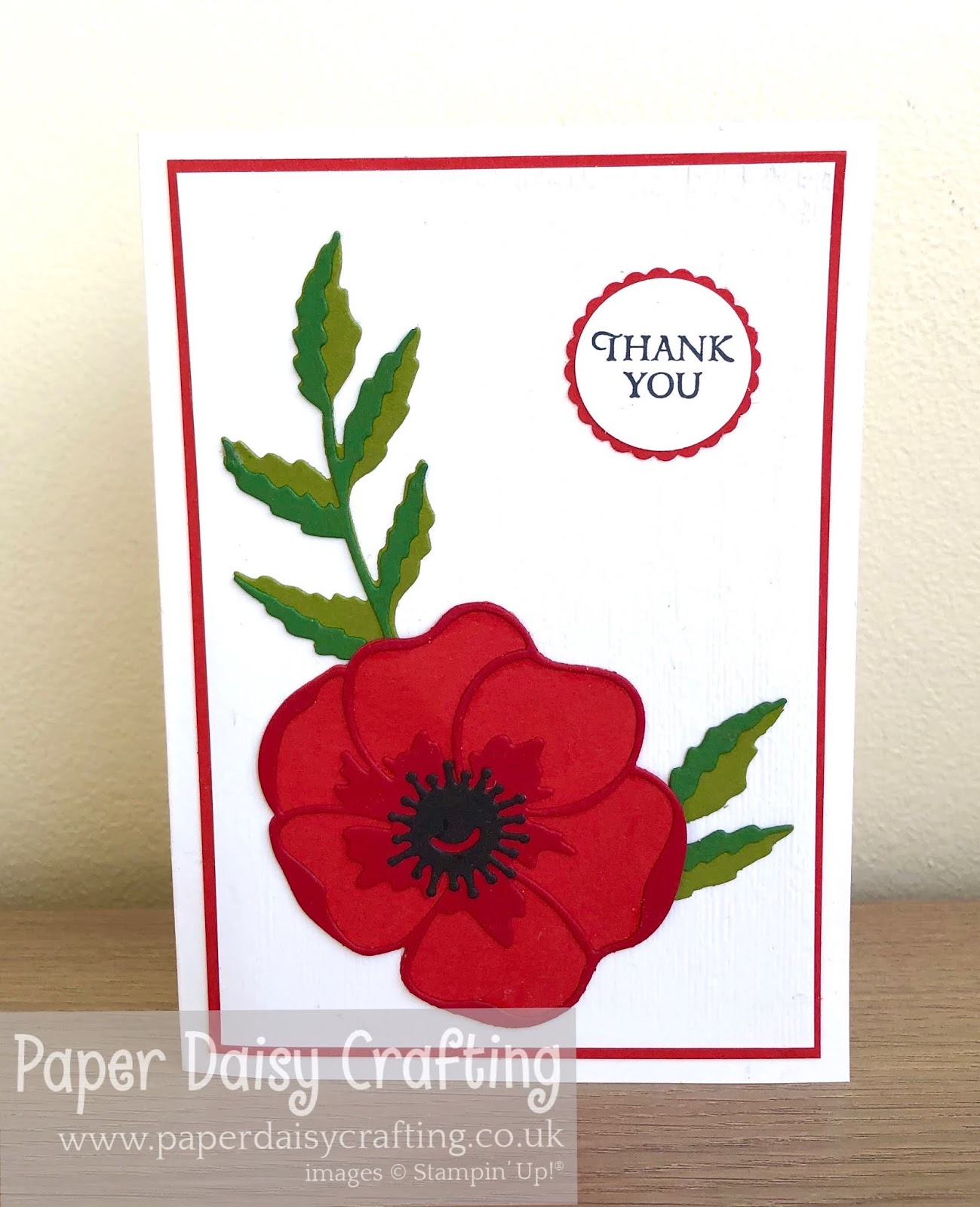 Paper Daisy Crafting Clean and simple Peaceful Poppies card No 2
