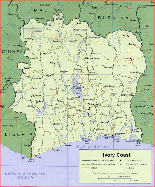 image: Ivory Coast political Map