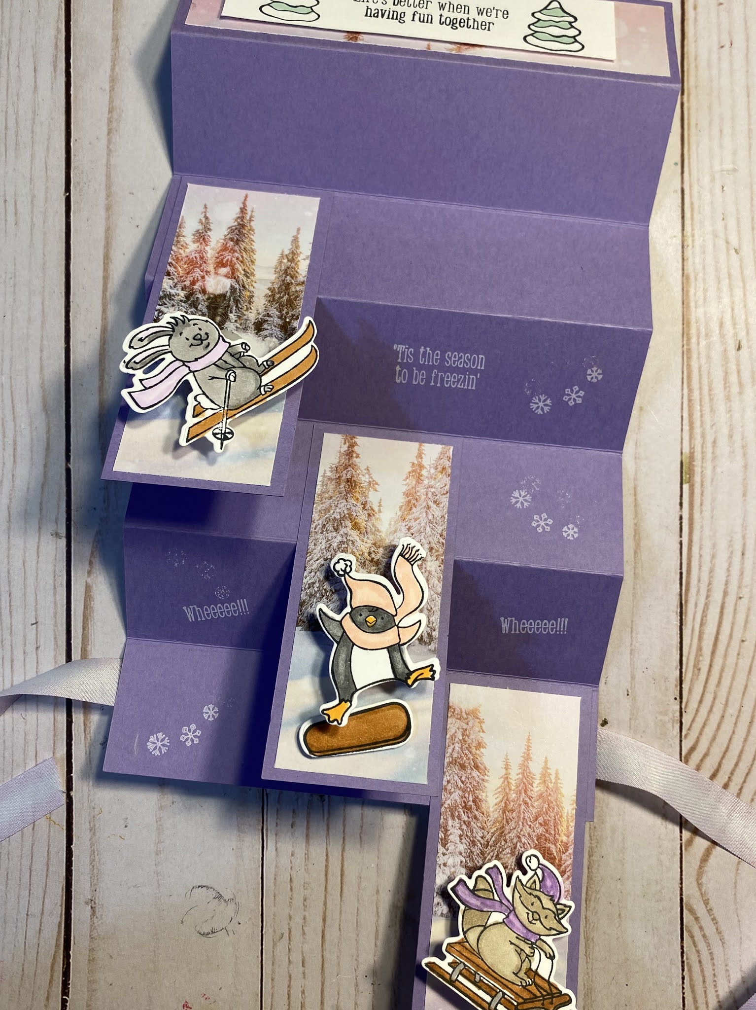 StampinGloria's Crafty Corner Accordion Step Card Freezin' Fun and