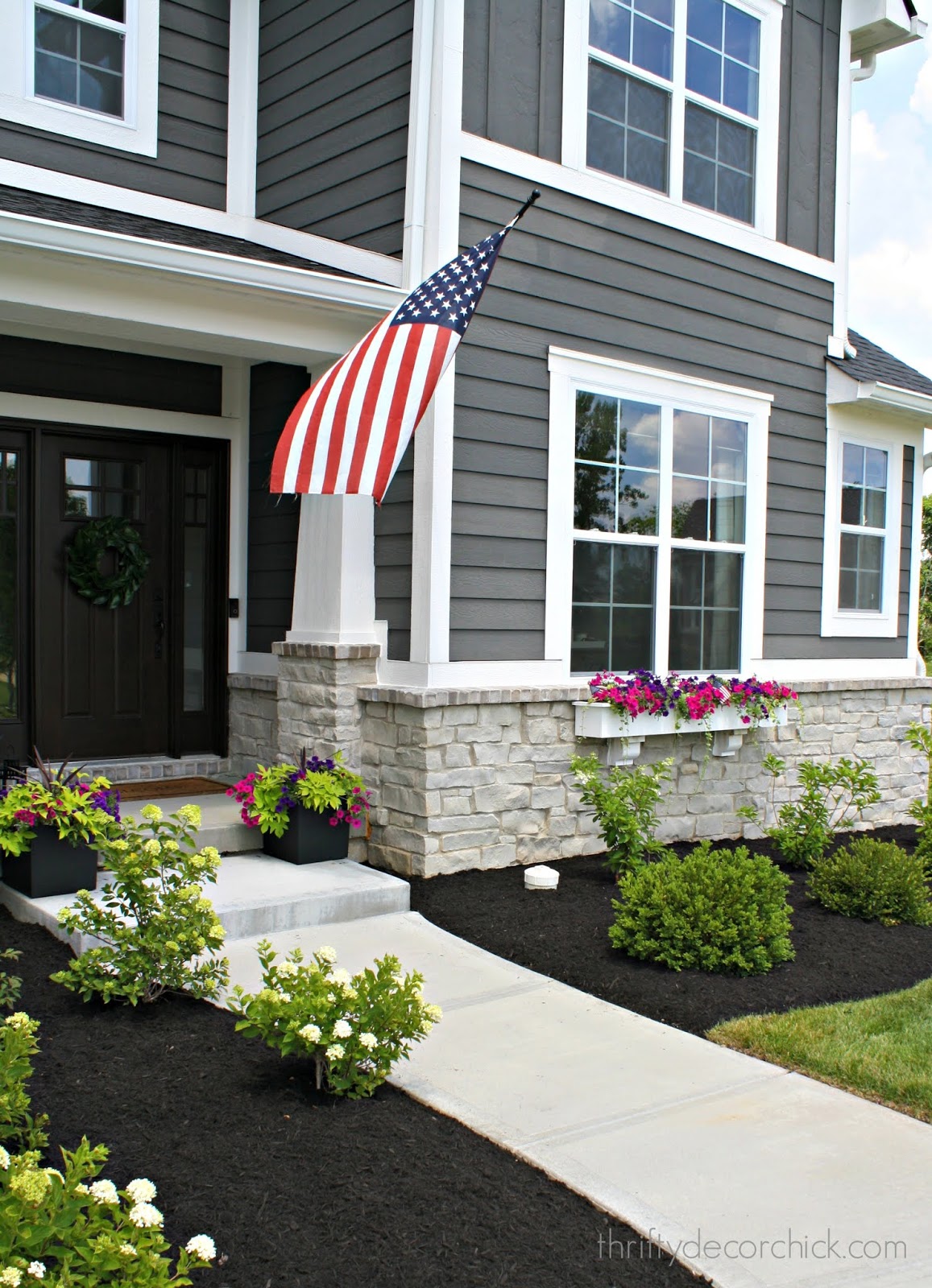 gray house white trim 