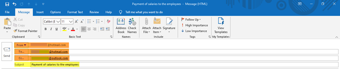 기능을 사용하여 Outlook 앱에서 새 이메일을 만드는 방법