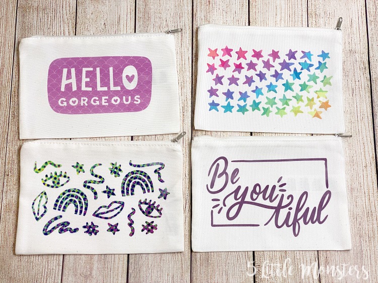 5 Little Monsters Infusible Ink Cosmetic Bags