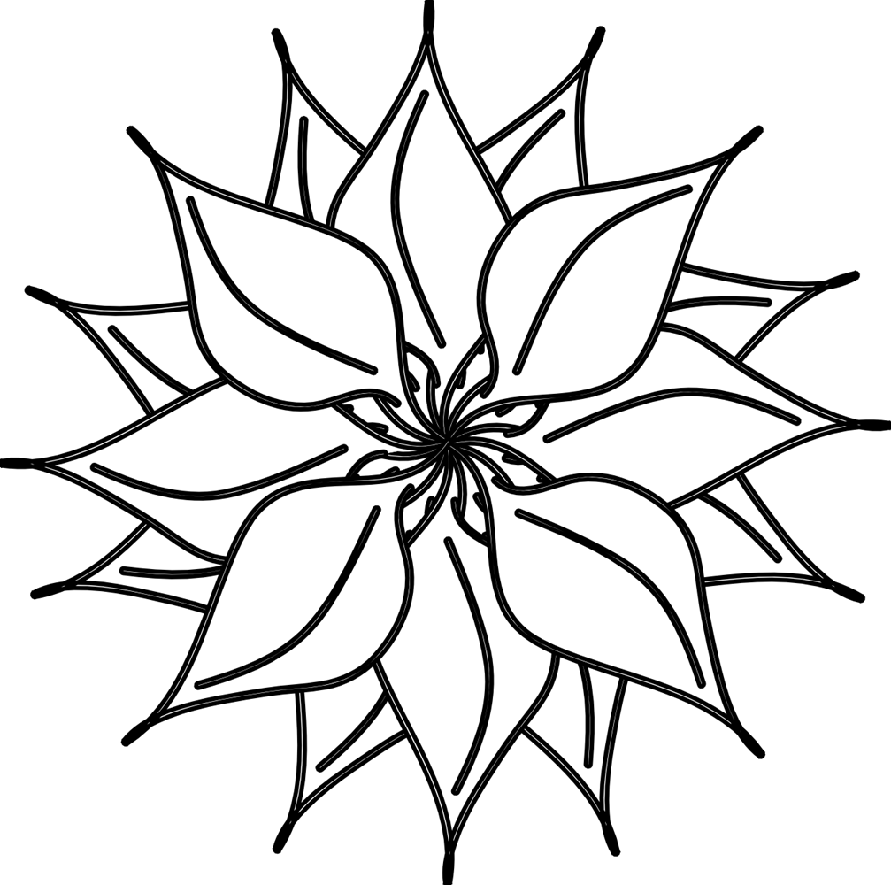 clipart of flowers black and white - photo #5