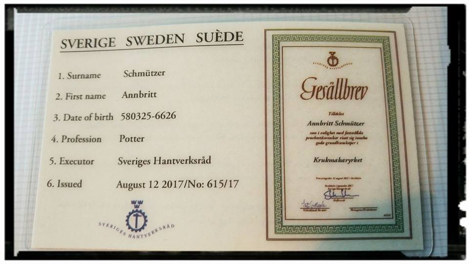 Krukmakeri Hemjord Ljus från ester&erik och nya ljusfat .Gesällbrev i