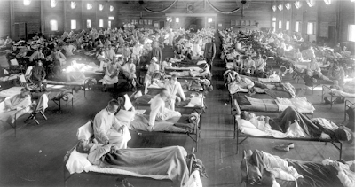 The 1918-19 avian flu pandemic first spread at a Kansas army base in the USA. (Source: Florence Nightingale Museum).