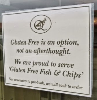 I couldn't of put it better myself. The Quayside Fish & Chip shop and restaurant in Whitby has the right idea when it comes to serving up gluten free food
