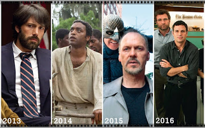 Vencedores do Oscar de Melhor Filme: anos 2013, 2014, 2015 e 2016