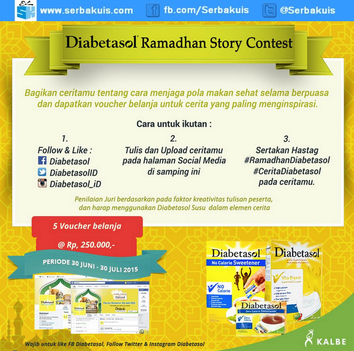 Diabetasol Ramadhan Story Contest Berhadiah Voucher Belanja