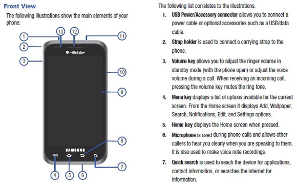 User Manual PDF Free Samsung Galaxy S Vibrant SGH t959 - Naluri