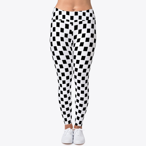 Print Leggings for Women: Black and white checkered leggings