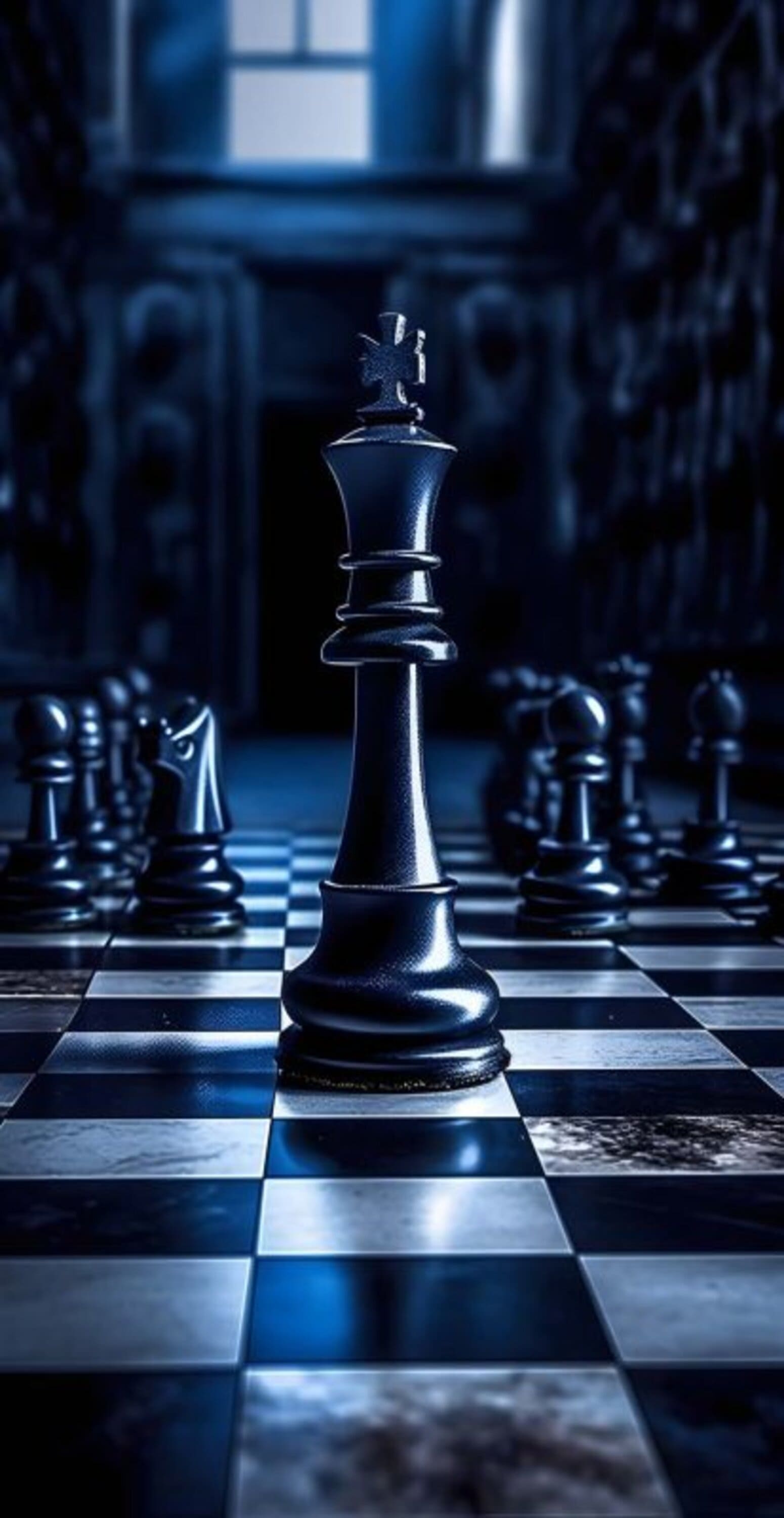 خلفية ملك شطرنج الاسود بدقة 4K، خلفيات شطرنج حلوه