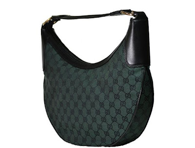 Past & Present Designer Consignment Boutique: Gucci Green Canvas Bag