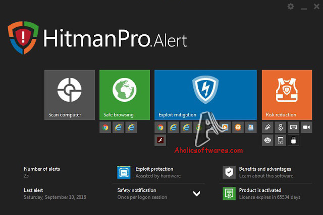 Latest HitmanPro.Alert + Lifetime Crack Free Download HitmanPro.Alert is a lightweight application able to monitor your browser activity and detect potential threats that may comprise system security.
