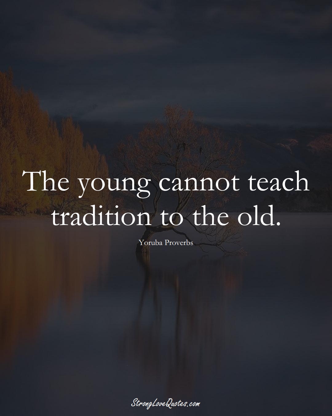 The young cannot teach tradition to the old. (Yoruba Sayings);  #aVarietyofCulturesSayings