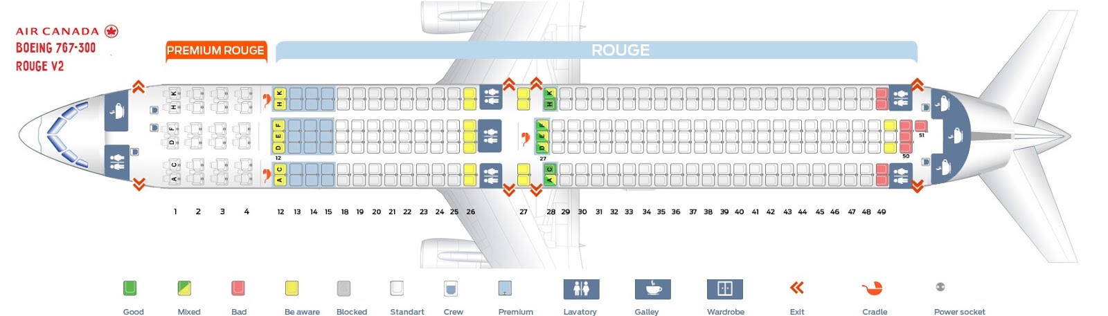 Boeing 767 400 Jet Seating Chart