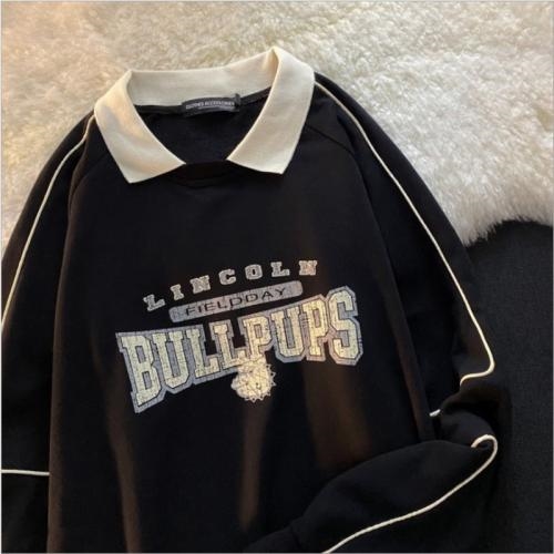 Áo Thun Sweater Unisex Nỉ Form Rộng BULLPUPSS Dáng dưới 66kg - Áo Nỉ Cổ Bẻ In Chữ G0110 24 f324f7b53 e858 4776 8778