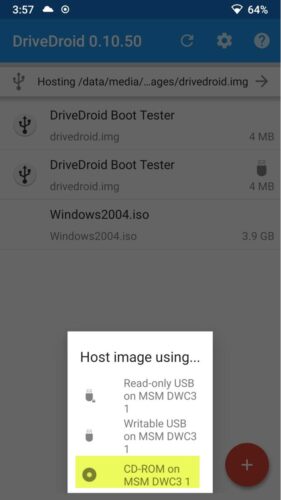 Koppel de Windows 10 ISO in DriveDroid
