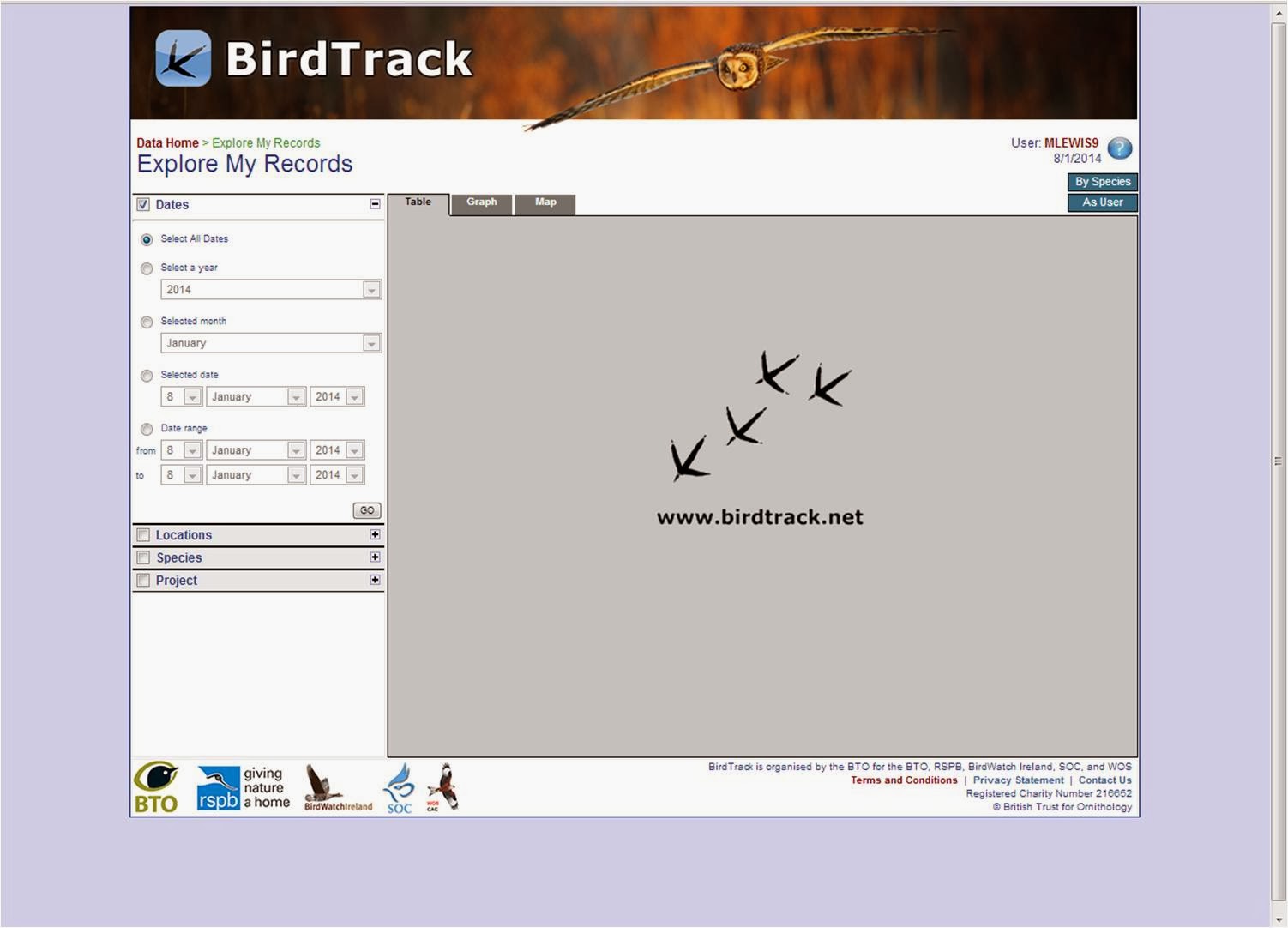 'patchwork': How to access your numbers for the BirdTrack Birdrace