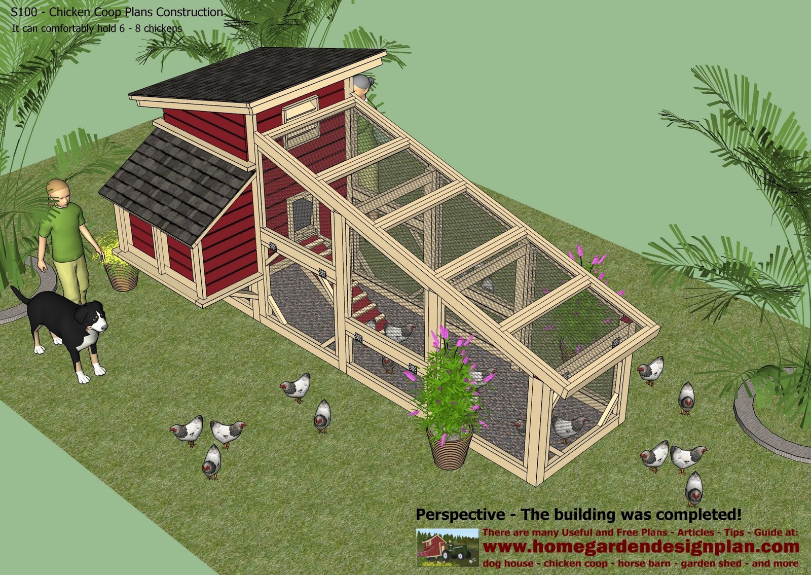 garden plans: S100 - Chicken Coop Plans Construction - Chicken Coop 