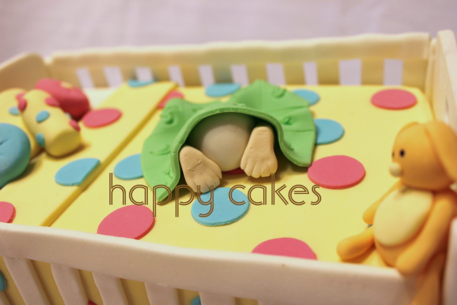 Happy Cakes Baby Cot Cake