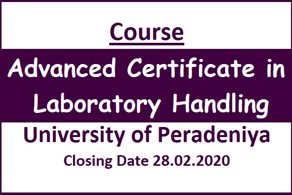 Course : Advanced Certificate in Laboratory Handling