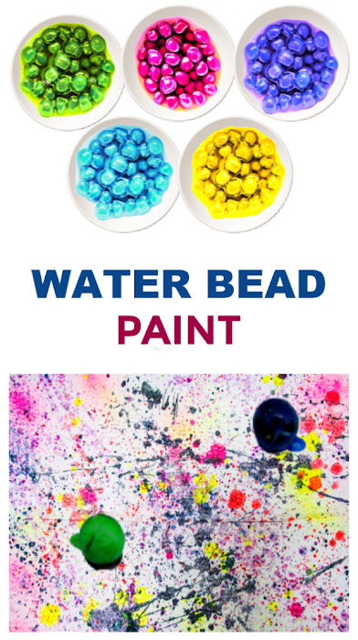 Make beautiful process art and paint with water beads! #paintingideasforkids #waterbeadpainting #waterbeadsideas #waterbeads #growingajeweledrose #activitiesforkids