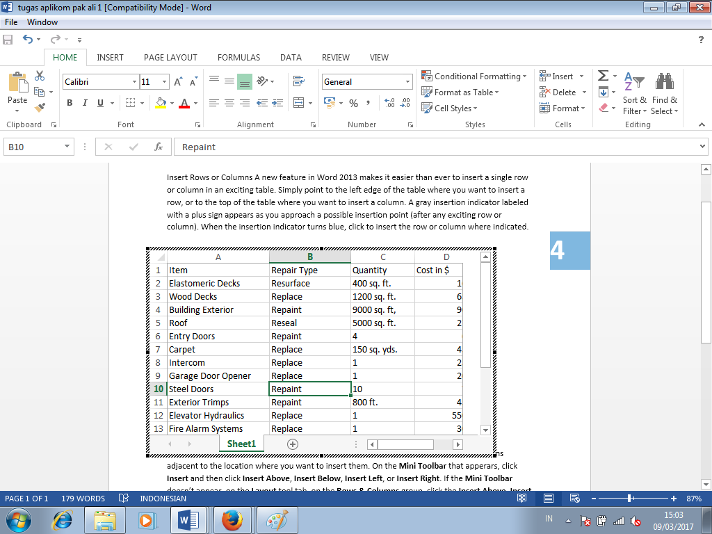 Cara Menyisipkan file Ms. Excel dalam Ms. Word ~ Incredible of ...