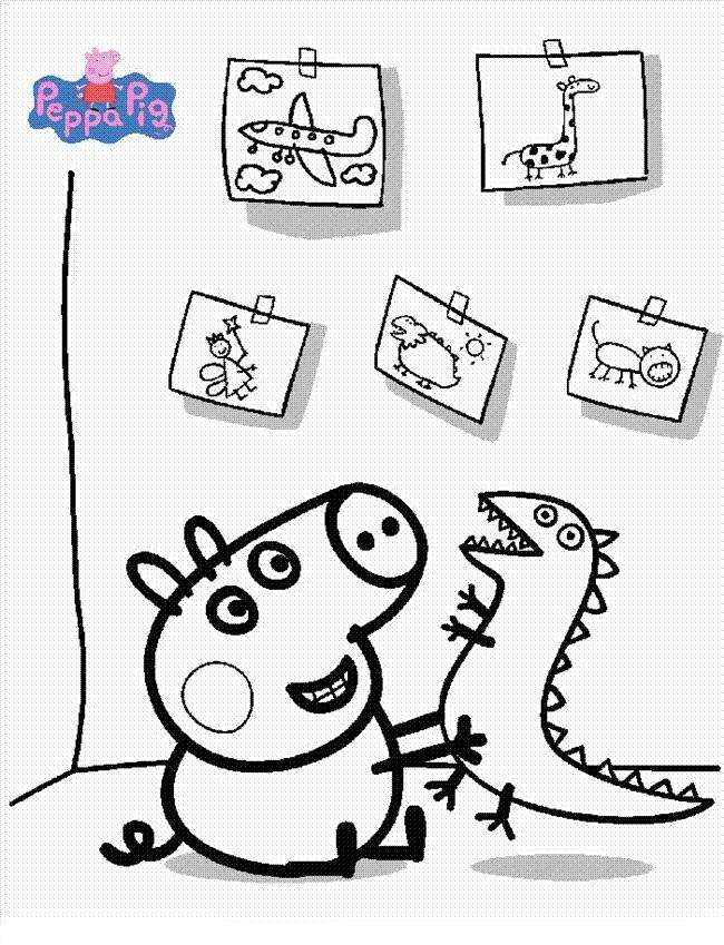 Coloring pages for kids free images Peppa Pig and George free coloring
