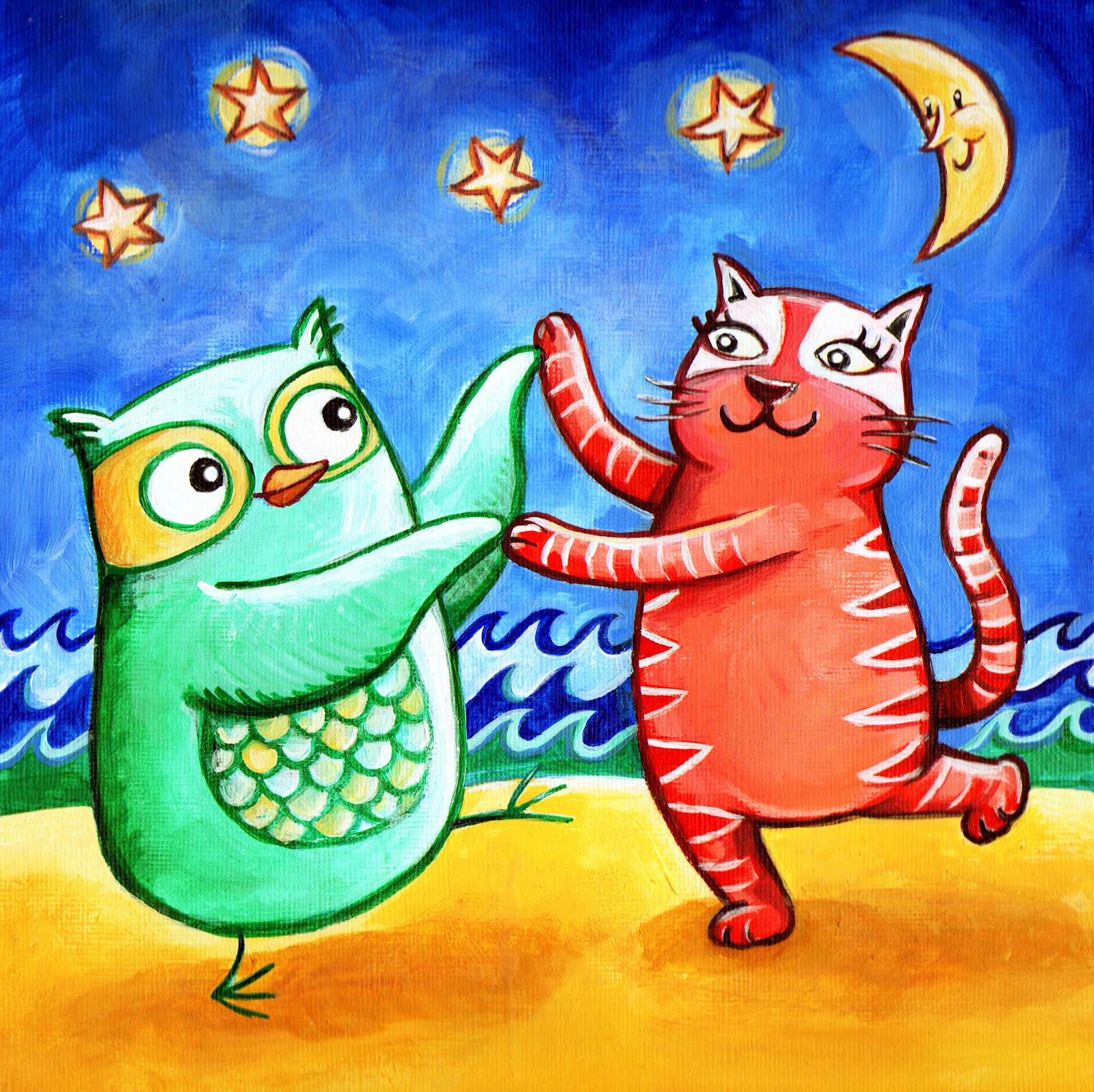 Emily Snape The Owl and the Pussy Cat (greeting card idea)