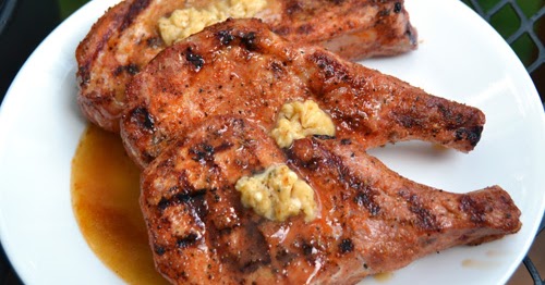 Bourbon Butter Pork Chops with Cheesy Potatoes