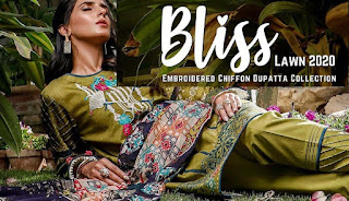 Firdous Bliss Lawn 2020 with Embroidered Chiffon Dupatta ...