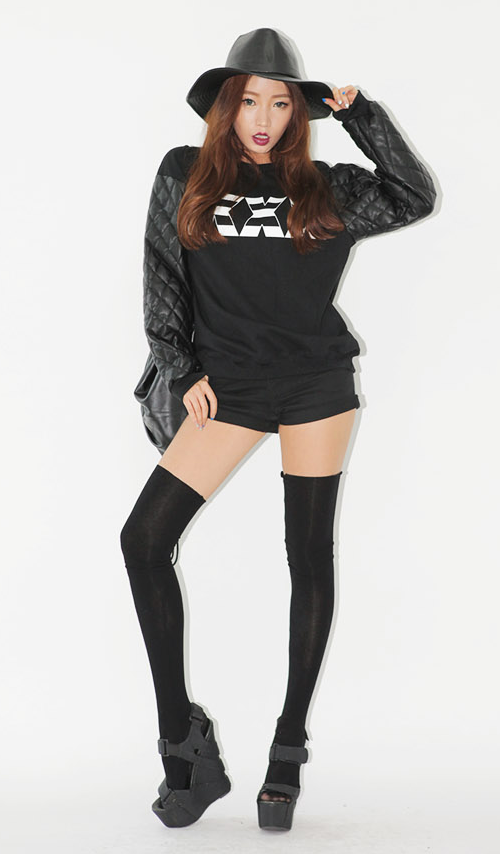 [Stylenanda] KKXX Quilted Sleeves Sweatshirt | KSTYLICK - Latest Korean ...
