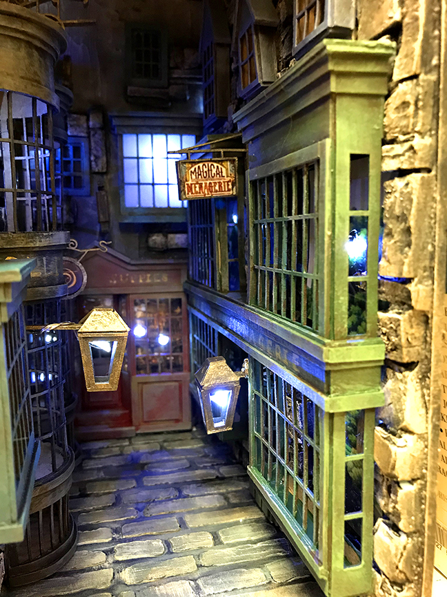 More visuals of my finished Harry Potter Diagon Alley book nook